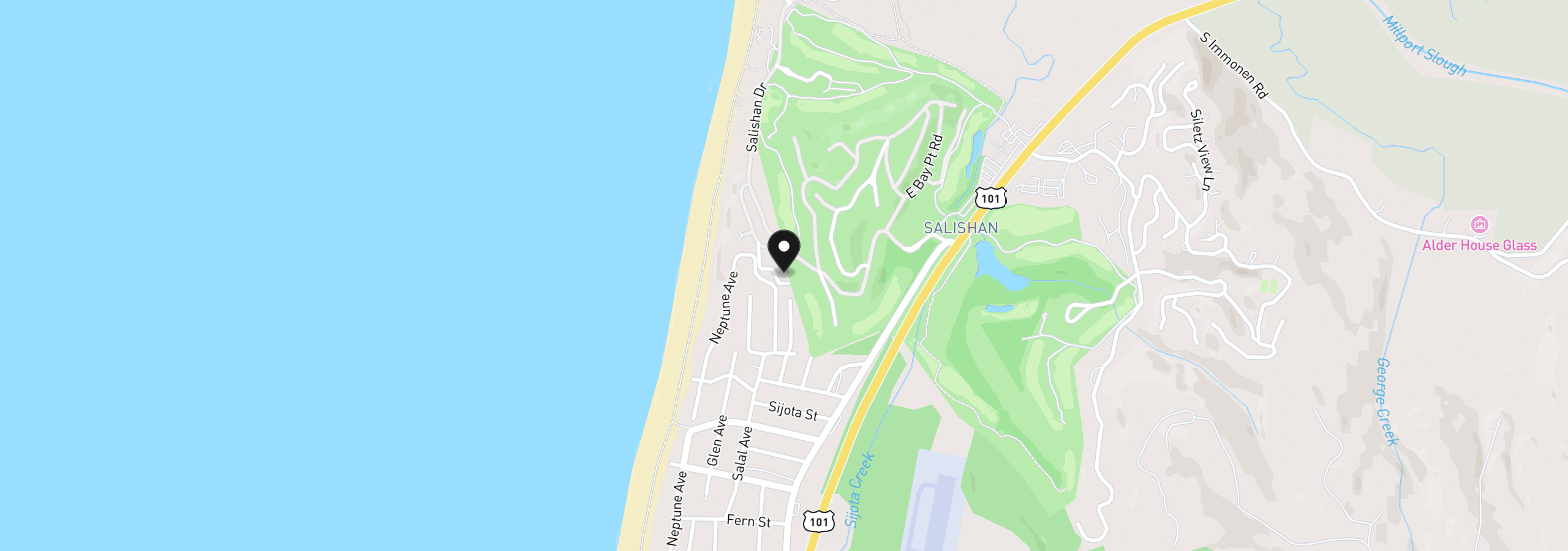 Map showing the location of 17 Ocean Crest Ln, Gleneden Beach, OR 97388