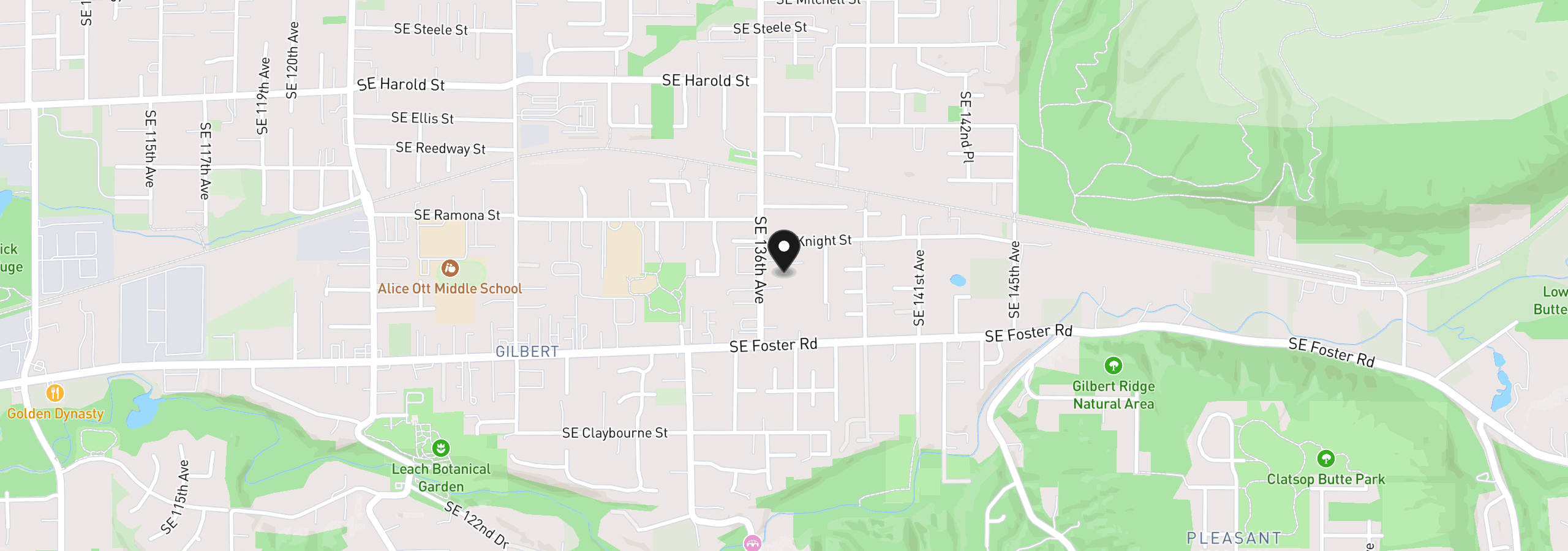 Map showing the location of 6046 SE 136th Ave, Portland, OR 97236