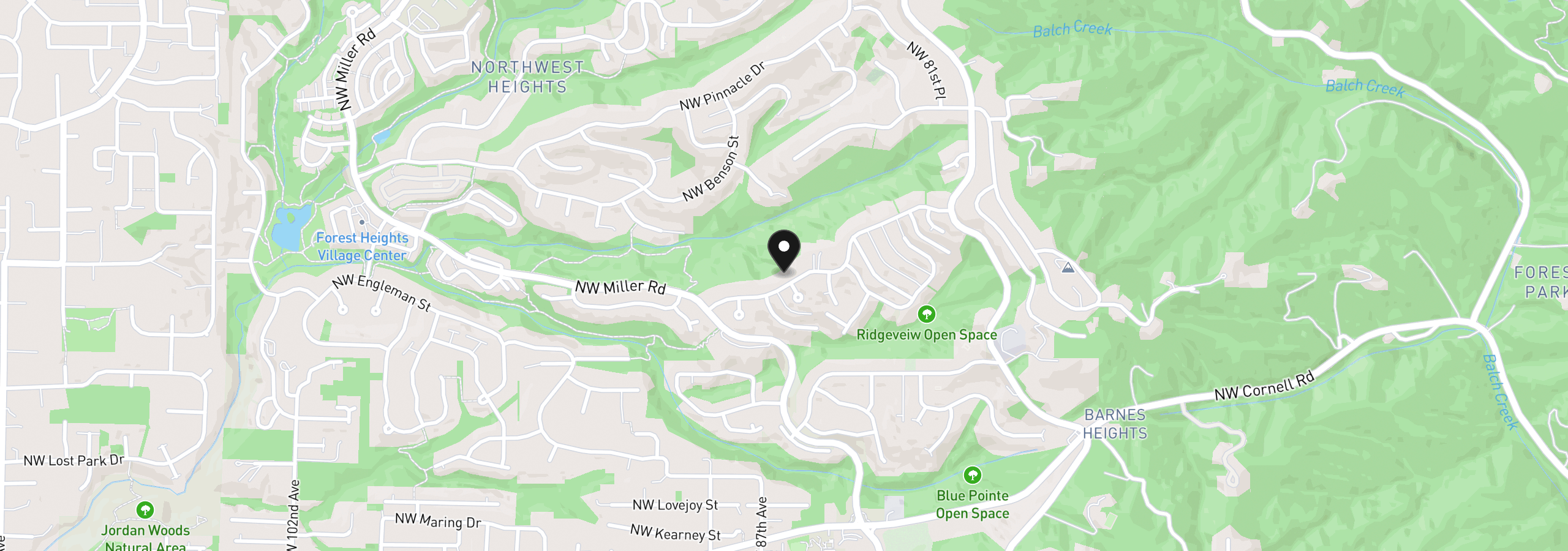 Map showing the location of 8601 NW Hazeltine St, Portland, OR 97229