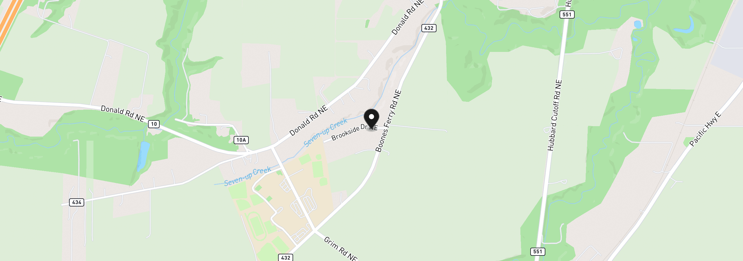 Map showing the location of 13202 NE Brookside Dr, Aurora, OR 97002
