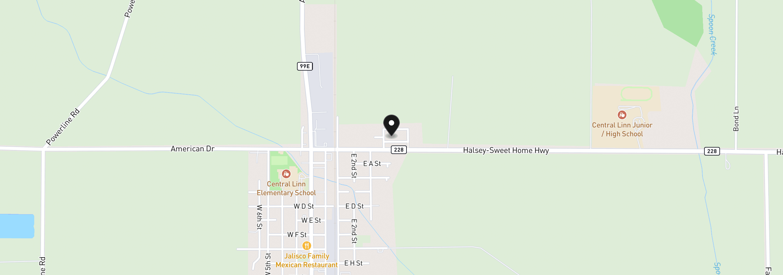 Map showing the location of 572 Royal Tern Ave, Halsey, OR 97348