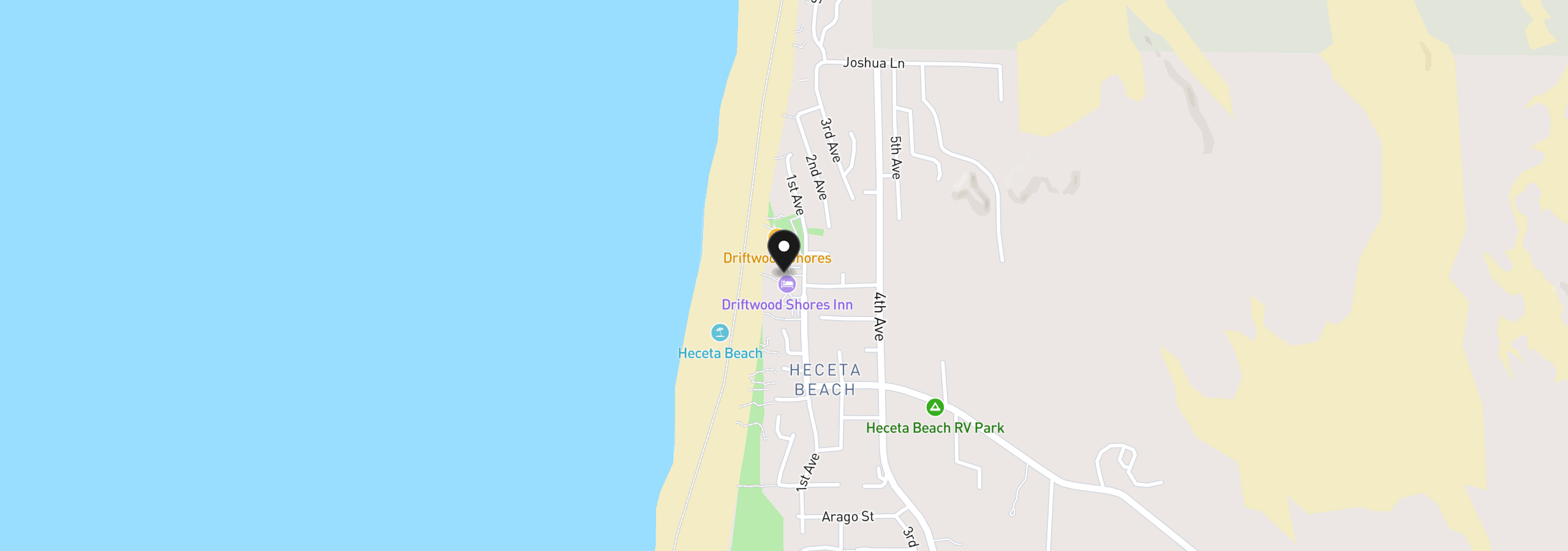 Map showing the location of 88416 1st Ave 110/112, Florence, OR 97439