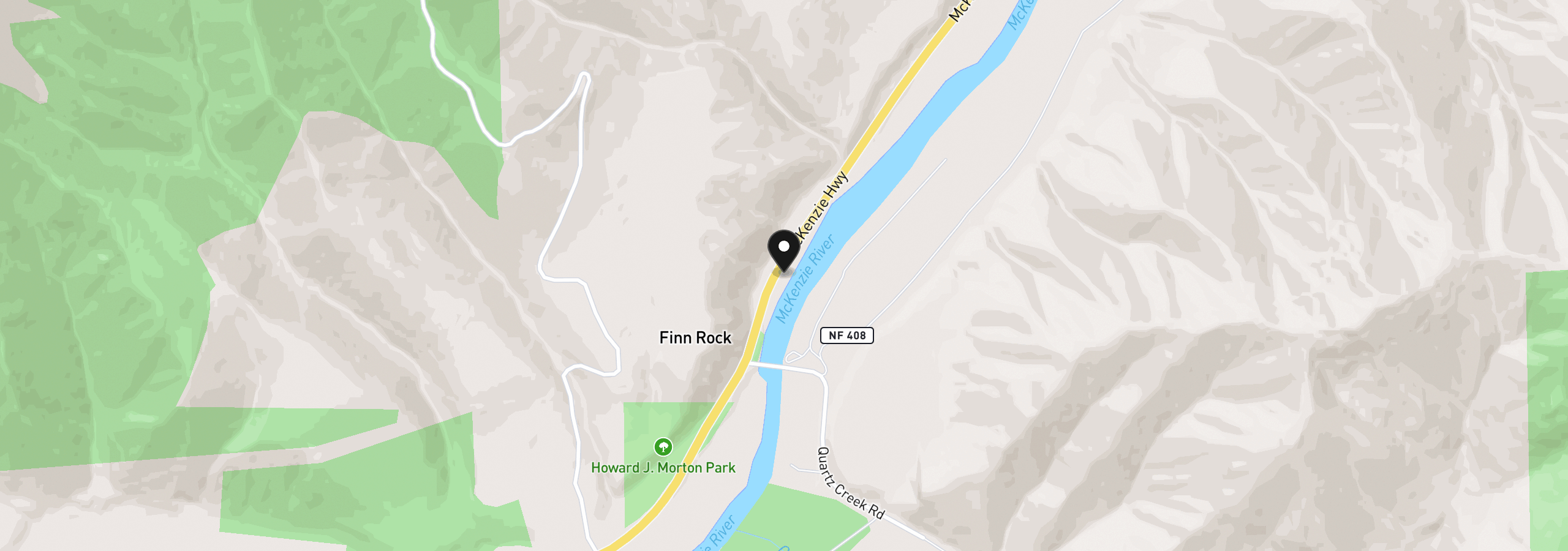 Map showing the location of 50660 McKenzie Hwy, Vida, OR 97488