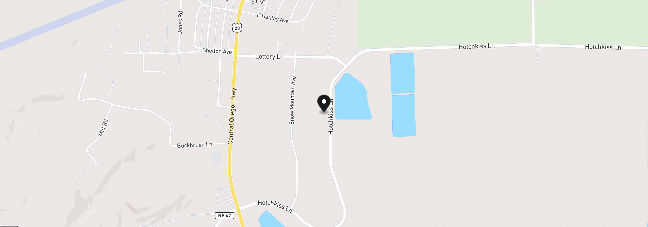 Map showing the location of Lottery Lane, Hines, OR 97738