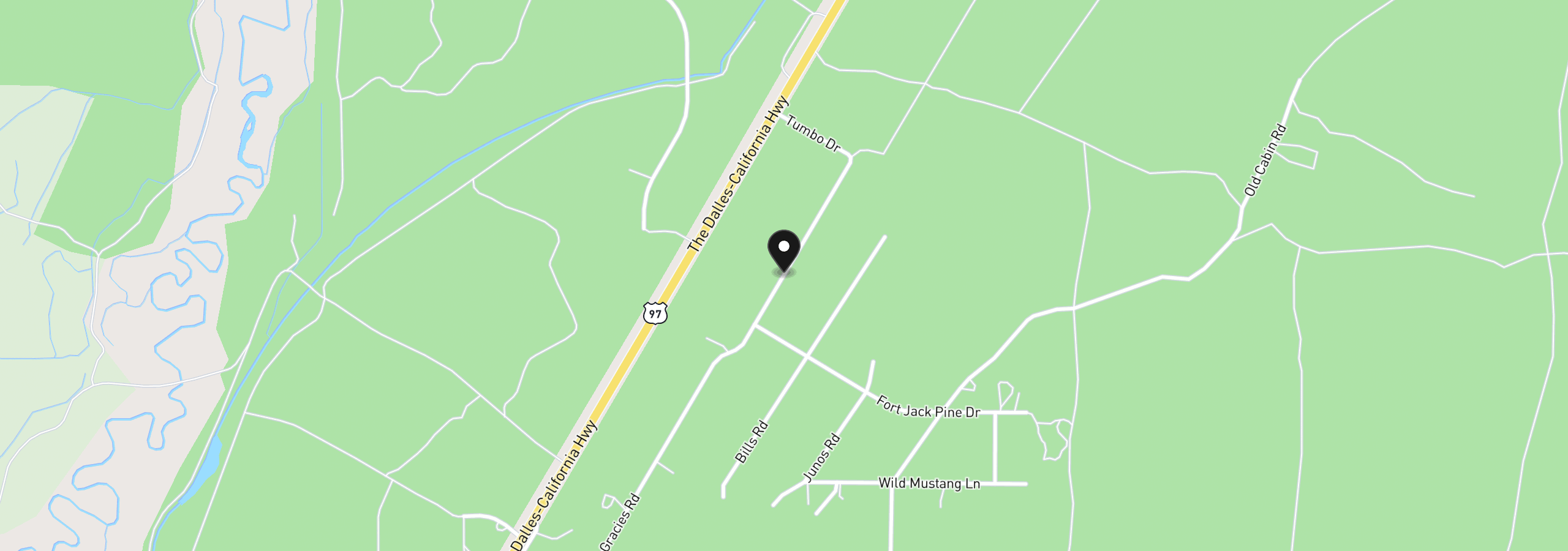 Map showing the location of 1 Gracies Rd, Gilchrist, OR 97737