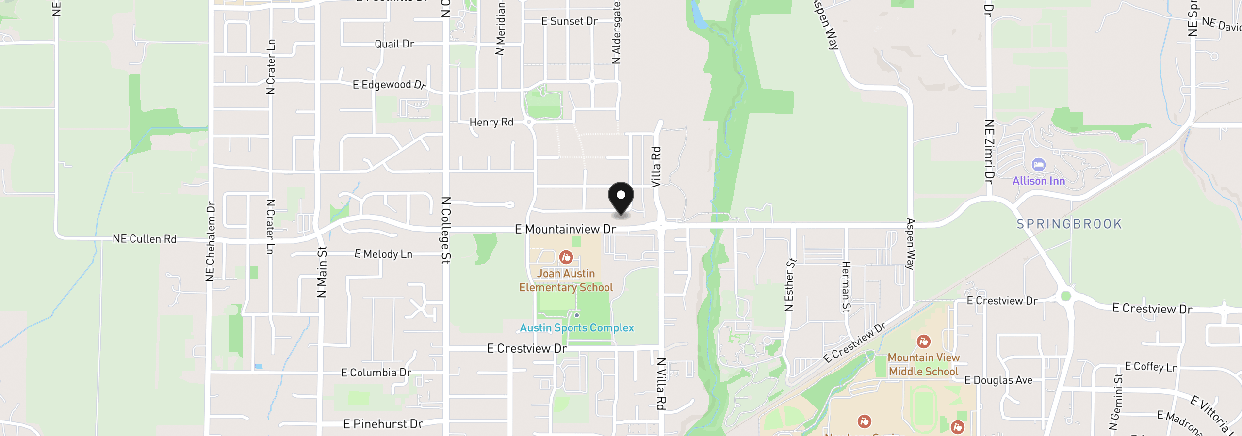 Map showing the location of 1324 E Canto, Newberg, OR 97132