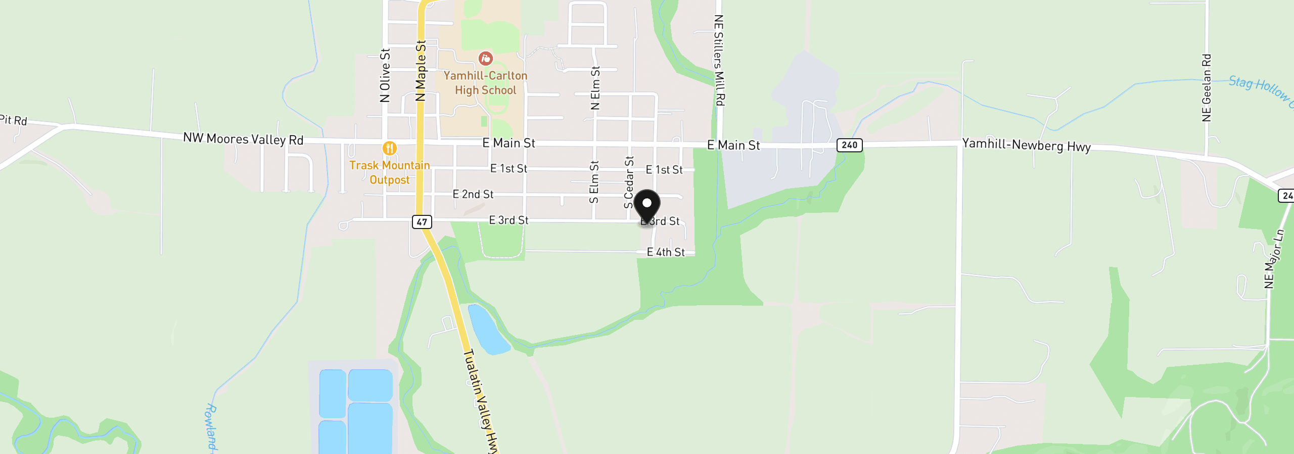 Map showing the location of 400 S Balm St, Yamhill, OR 97148