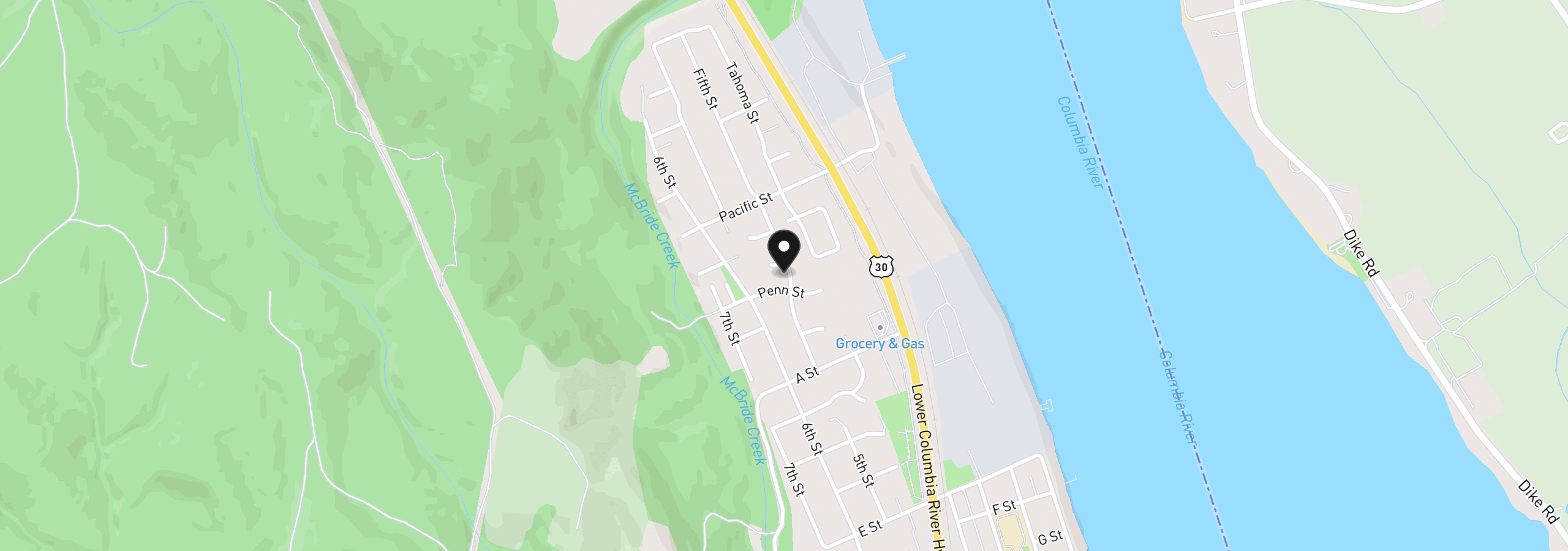 Map showing the location of 425 Northstar Ct, Columbia City, OR 97018