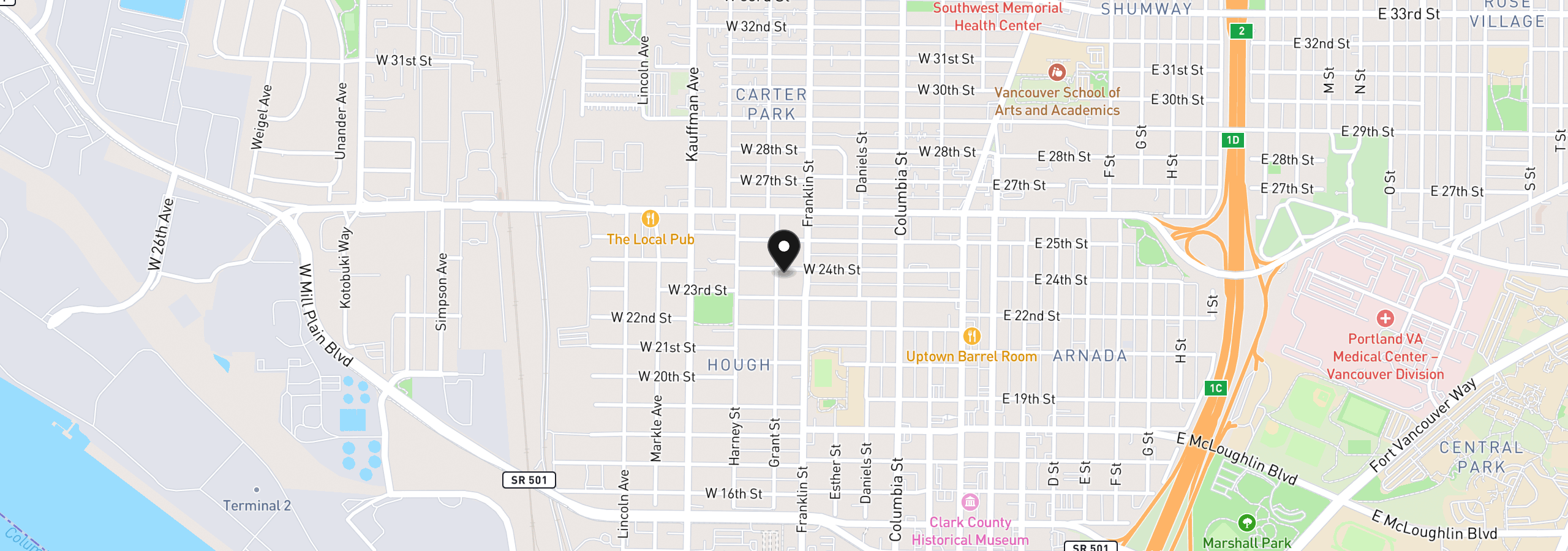 Map showing the location of 2315 Grant St, Vancouver, Wa 98660