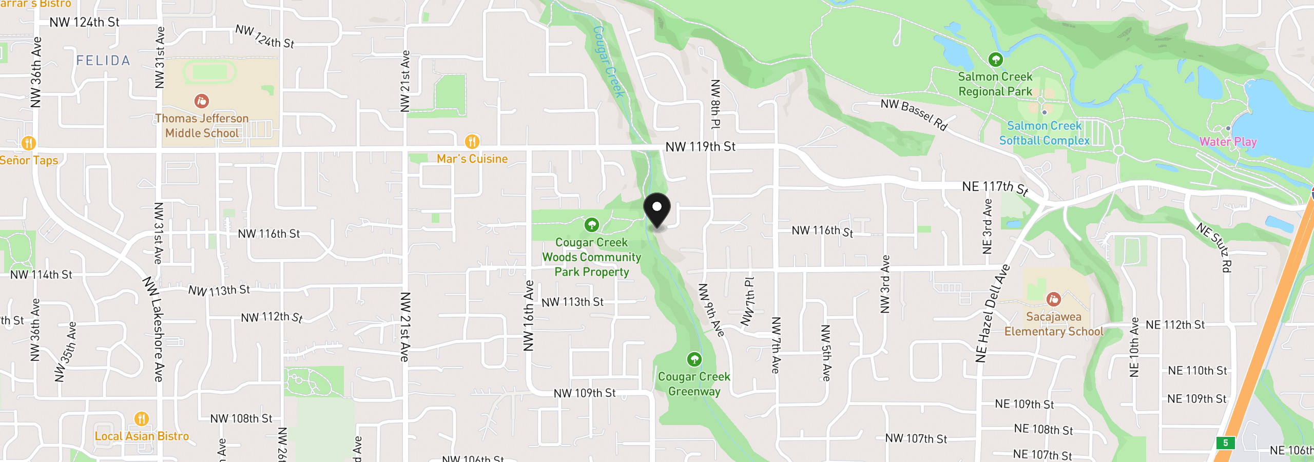 Map showing the location of 11501 NW 10th Ct 4, Vancouver, Wa 98685