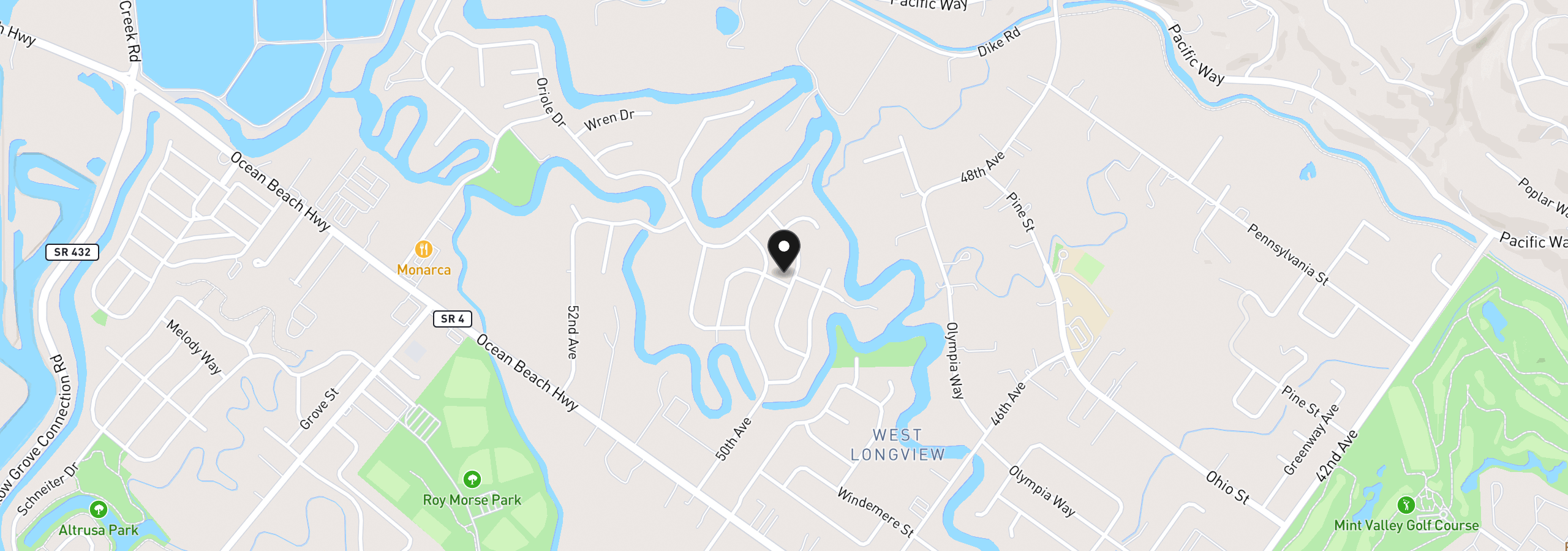 Map showing the location of 2501 Hickory Ave, Longview, Wa 98632