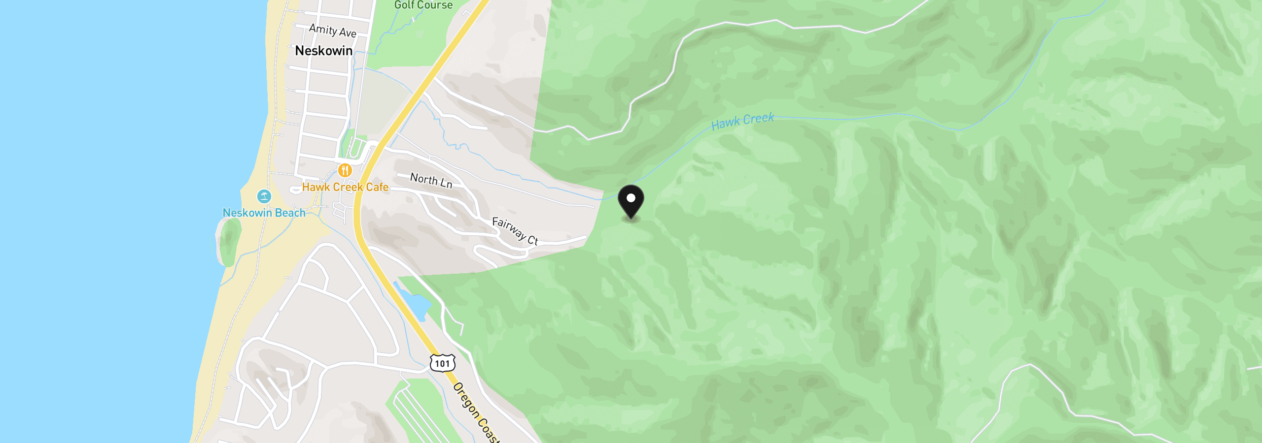Map showing the location of S. Fairway Rd, Neskowin, OR 97149