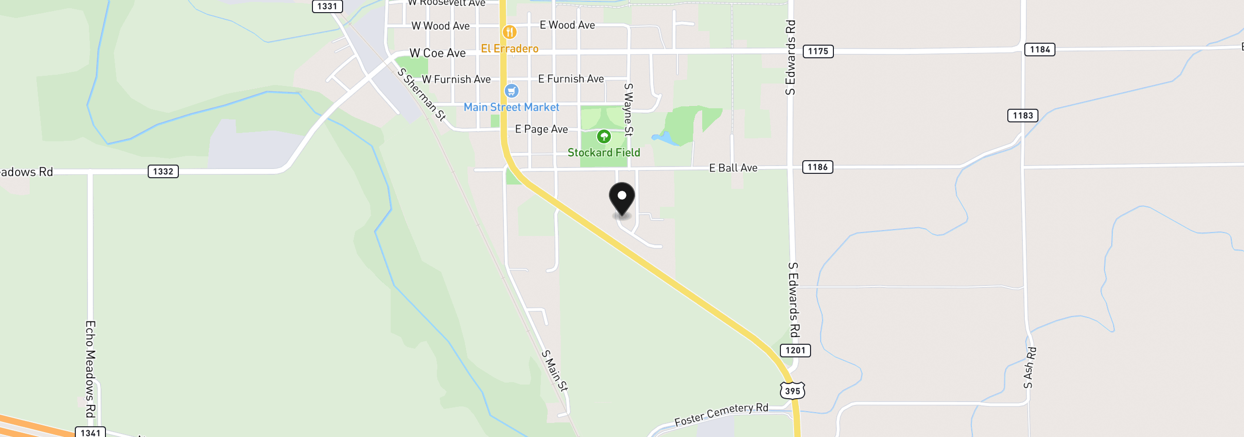Map showing the location of 870 Tinley St, Stanfield, OR 97875