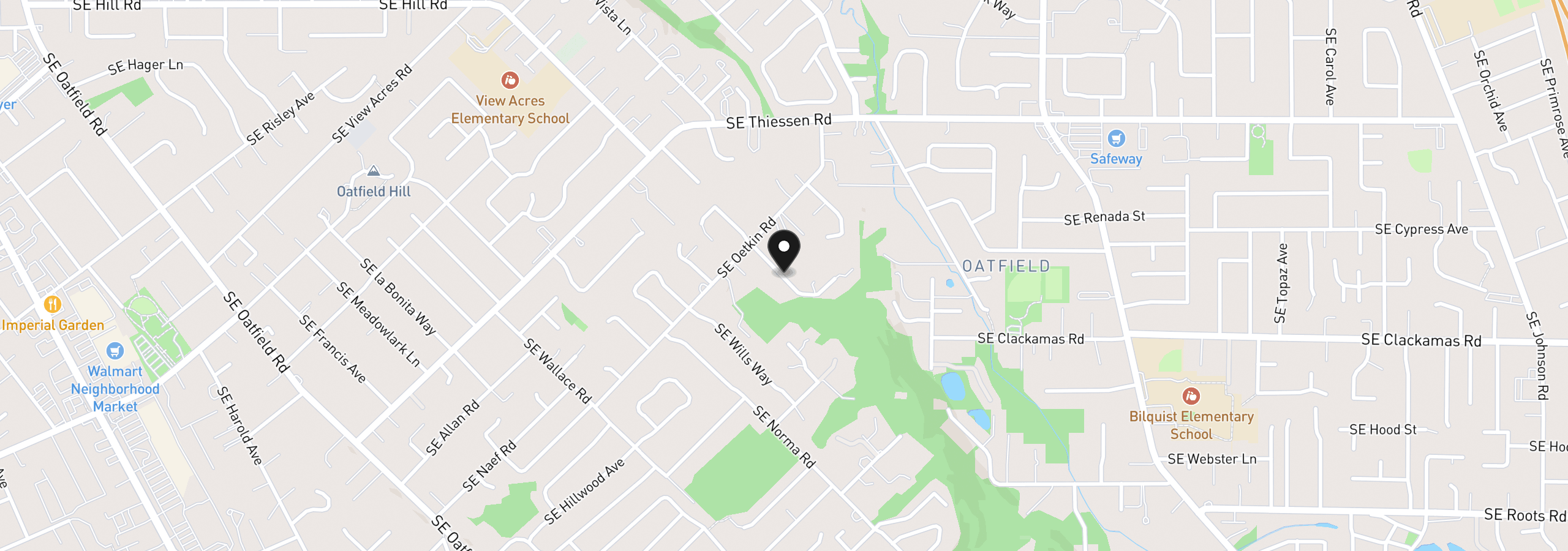 Map showing the location of 0 SE Minerva Ln, Milwaukie, OR 97267