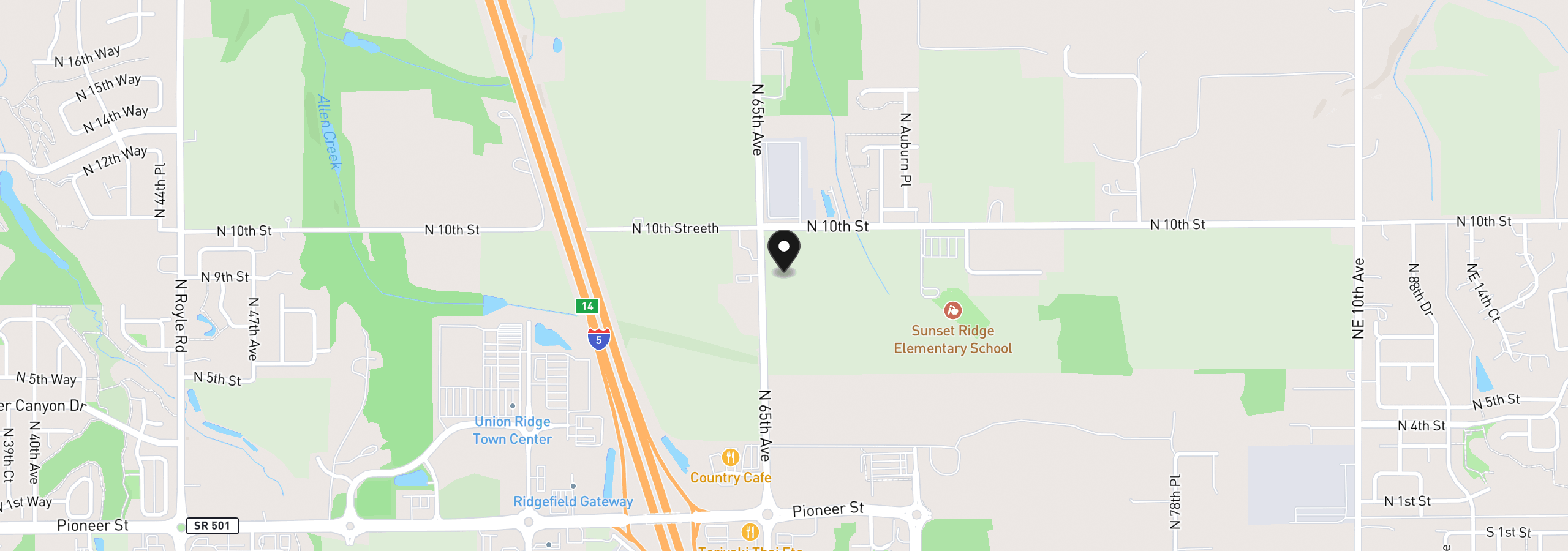 Map showing the location of 0 N 65th Ave, Ridgefield, Wa 98642