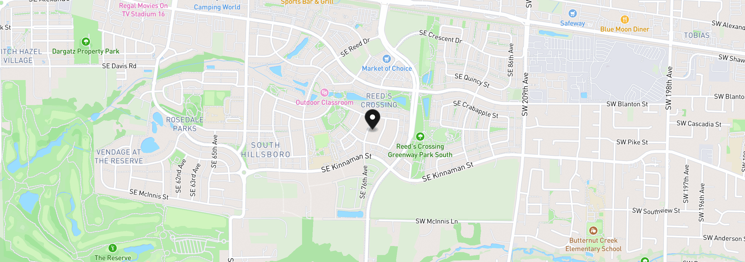Map showing the location of 3972 SE 76th Ave, Hillsboro, OR 97123
