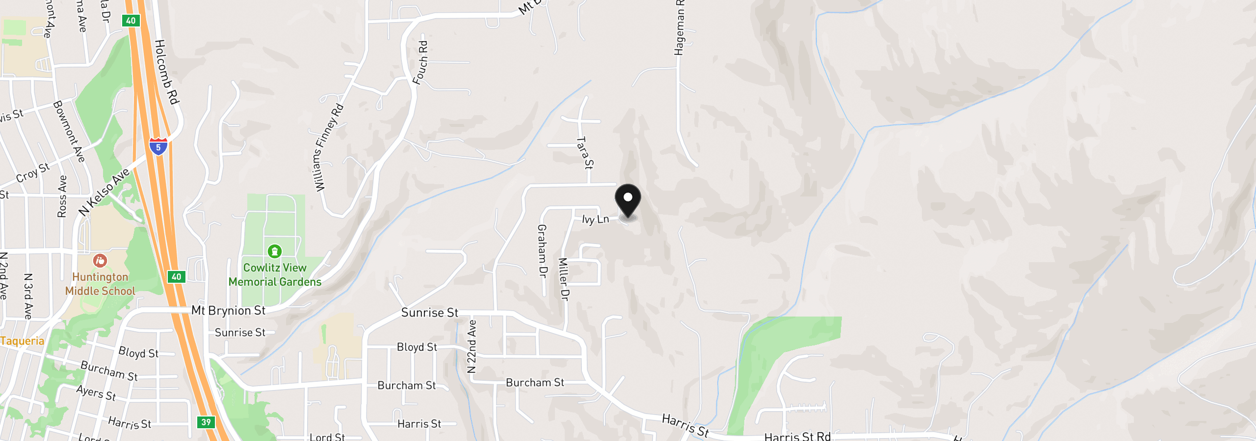 Map showing the location of 2420 Ivy Ln, Kelso, Wa 98626