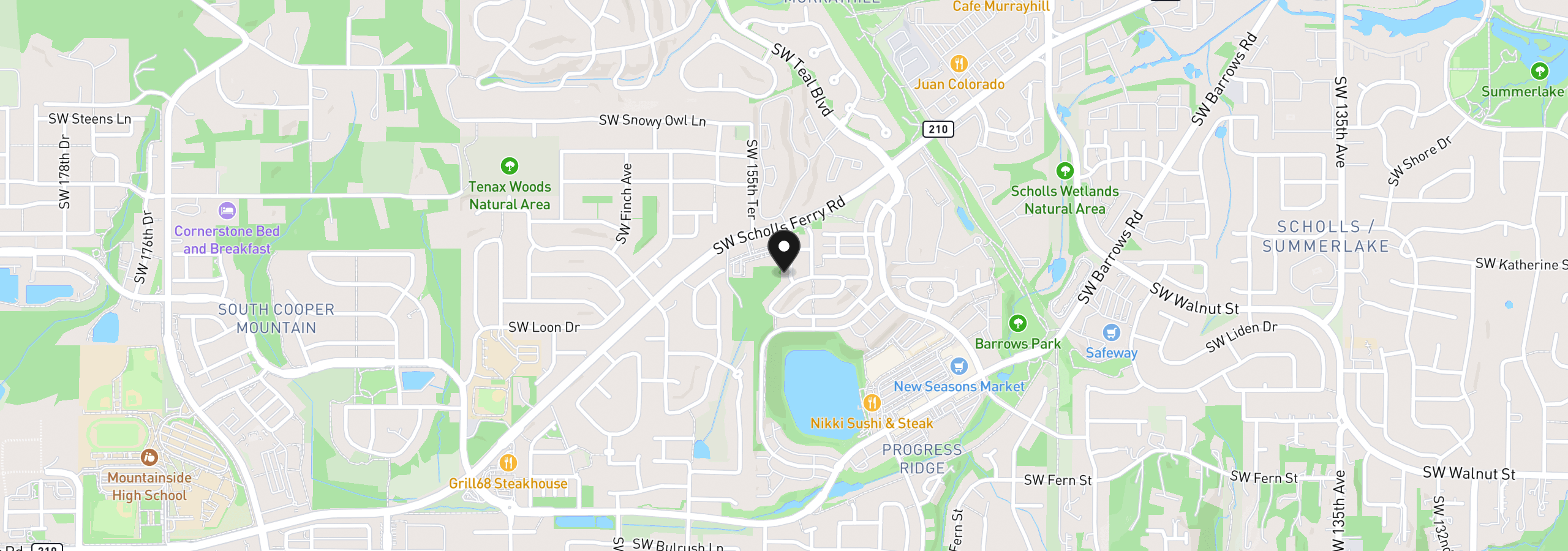 Map showing the location of 12085 SW Sagehen St 103, Beaverton, OR 97007
