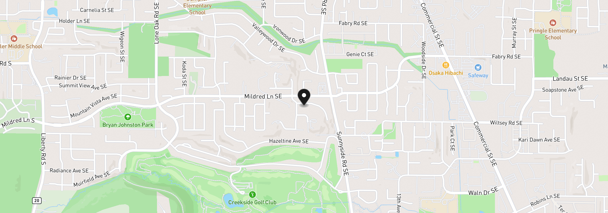 Map showing the location of 920 Sunmist Ct, Salem, OR 97306