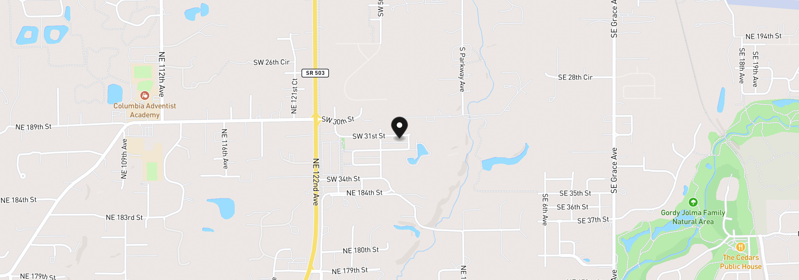 Map showing the location of 421 SW 31st St, Battle Ground, Wa 98604