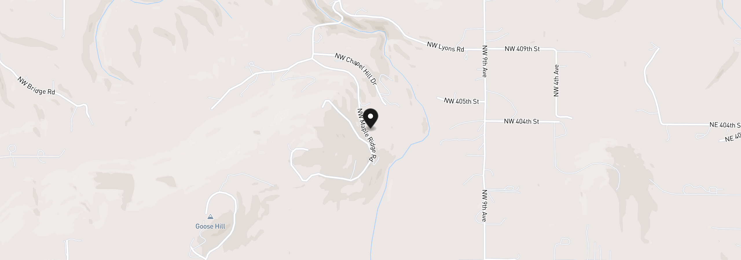 Map showing the location of 40405 NW Maple Ridge Rd, Woodland, Wa 98674