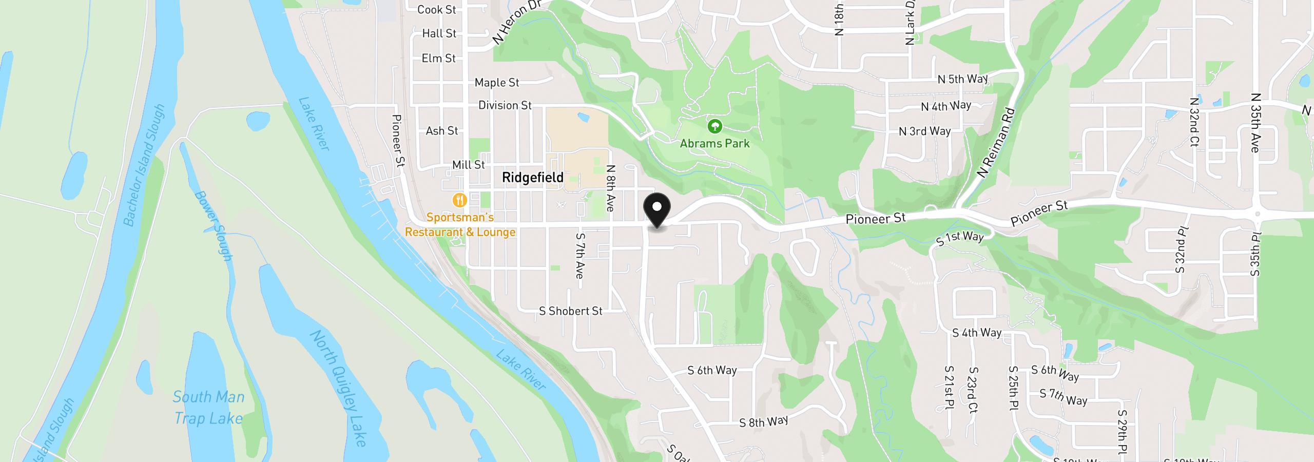 Map showing the location of 907 Pioneer St, Ridgefield, Wa 98642
