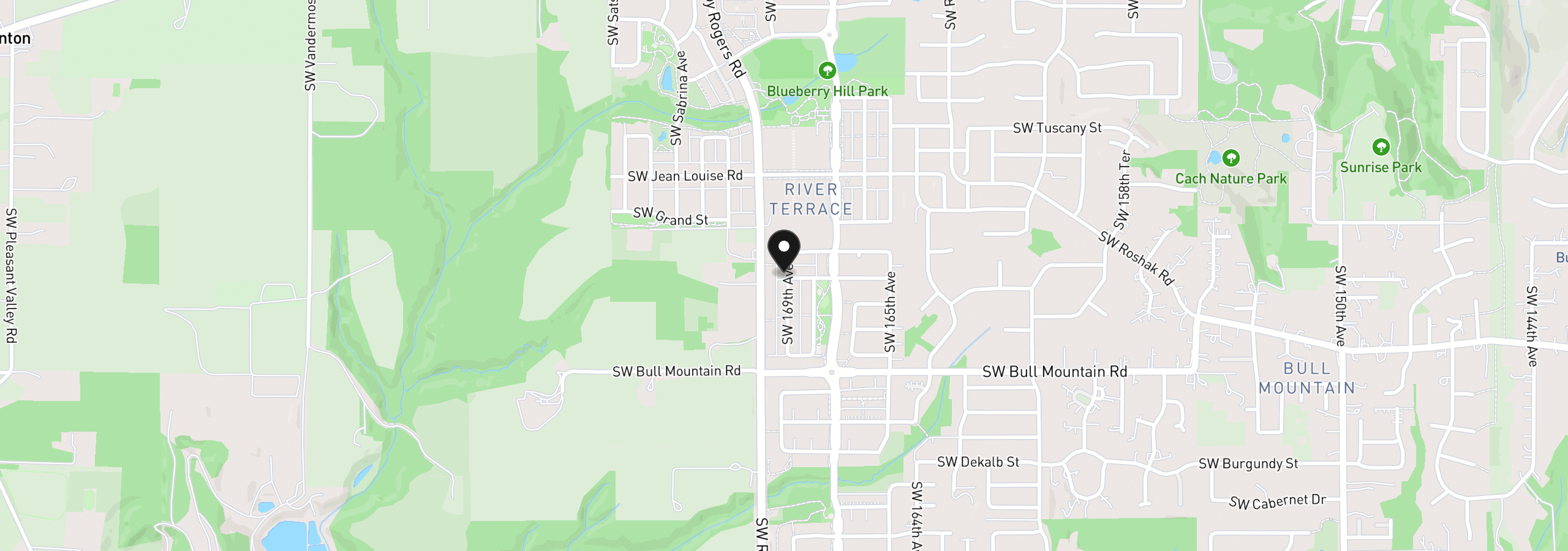 Map showing the location of 14179 SW 169th Ave, Portland, OR 97224
