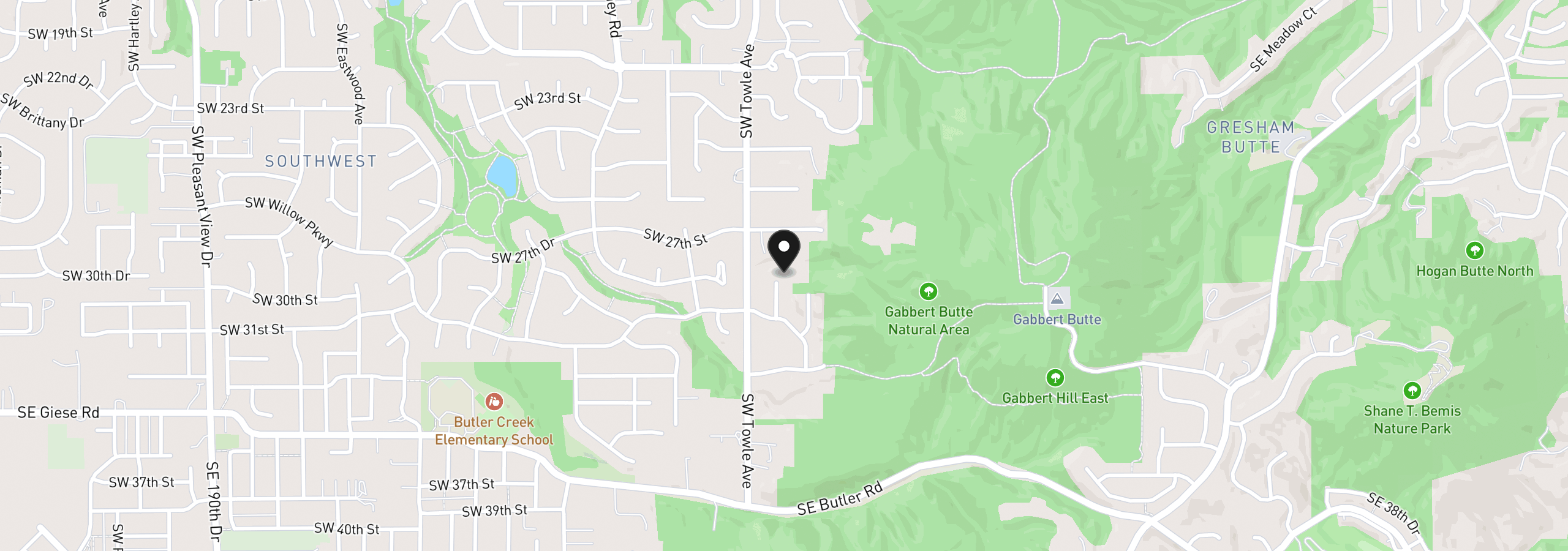 Map showing the location of 3008 SW Chastain Ave, Gresham, OR 97080