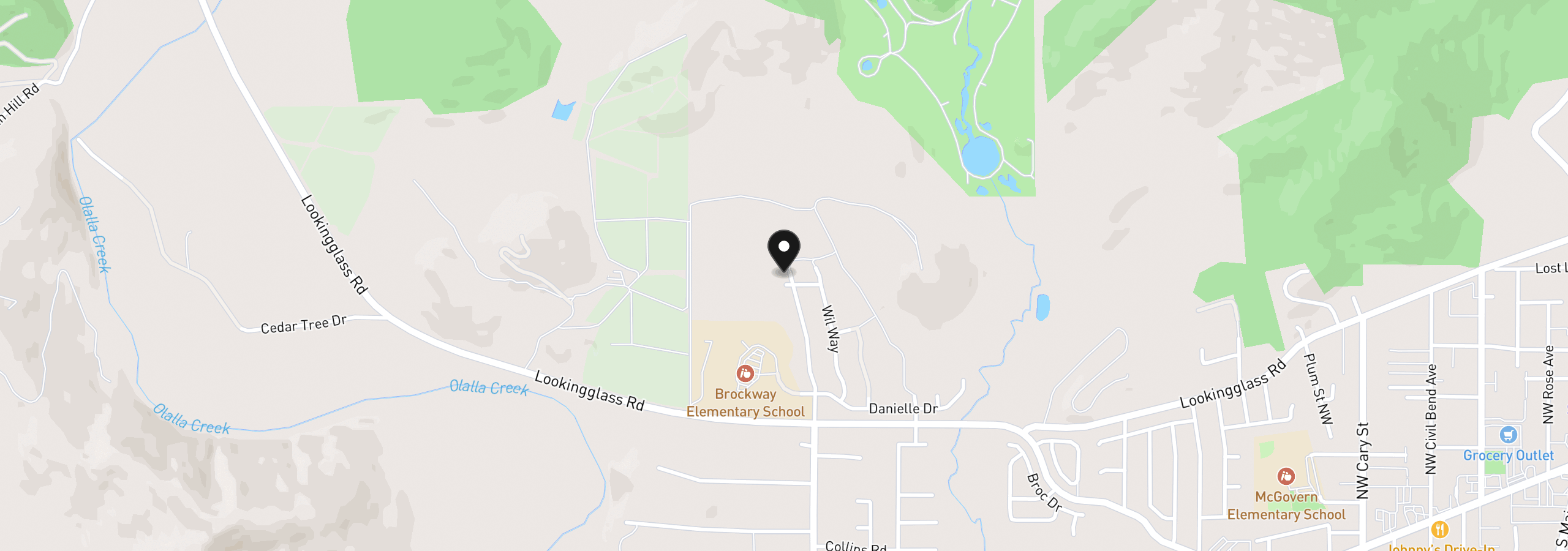 Map showing the location of 2700 Brockway Rd, Winston, OR 97496