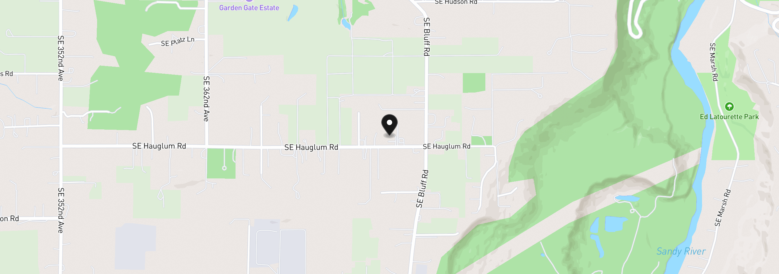 Map showing the location of 37363 SE Hauglum Rd, Sandy, OR 97055