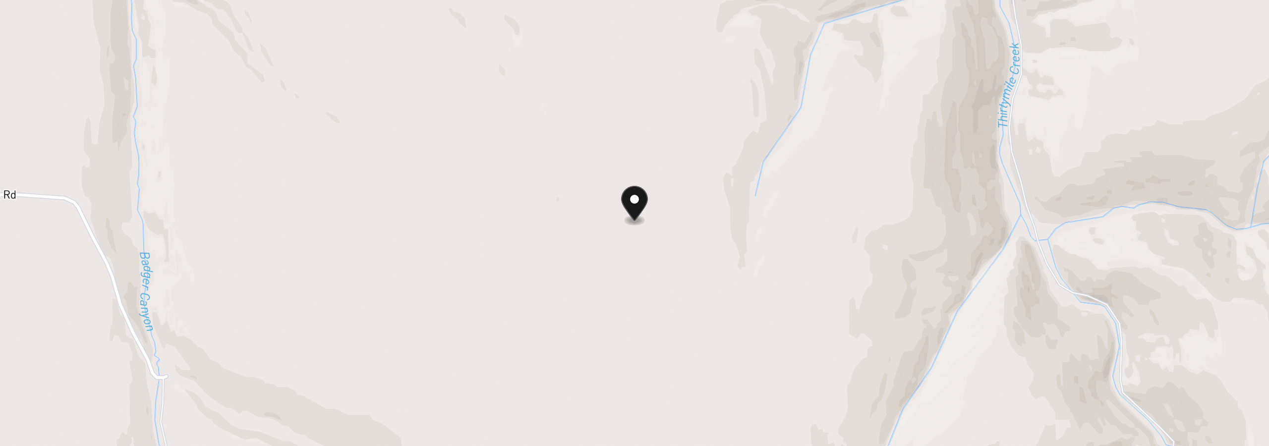 Map showing the location of Badger Canyon Rd, Unknown, OR 97823