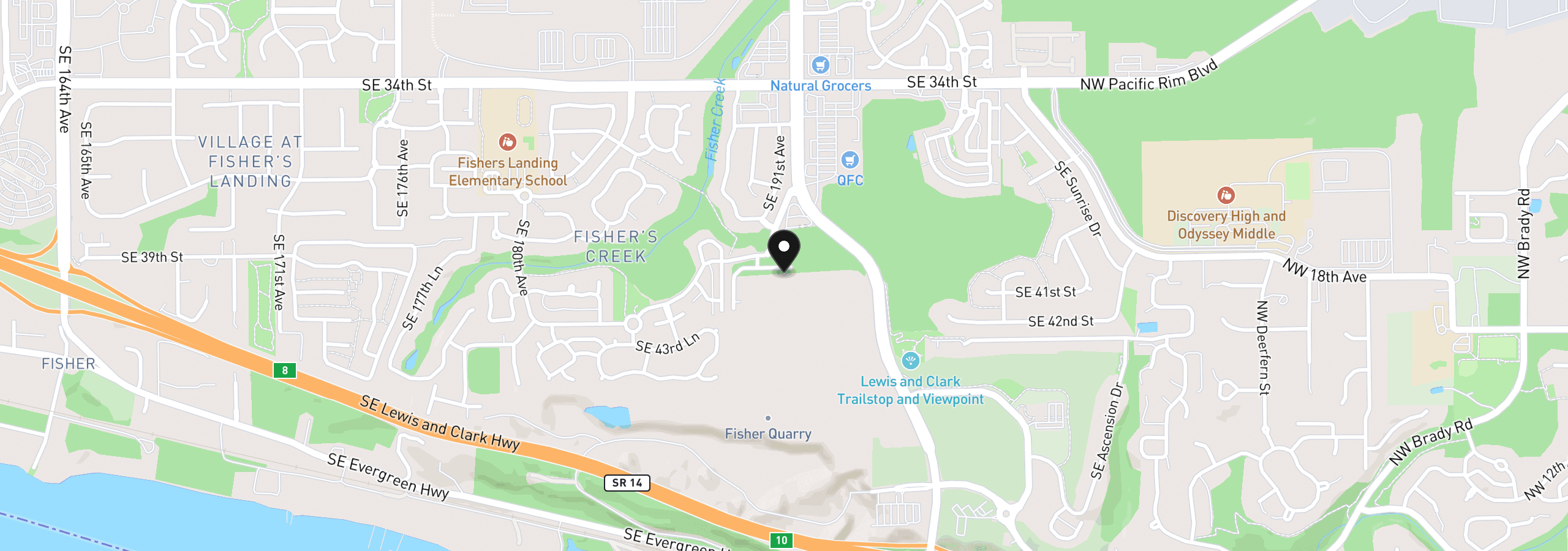 Map showing the location of 19601 Ridge Dr, Vancouver, Wa 98683