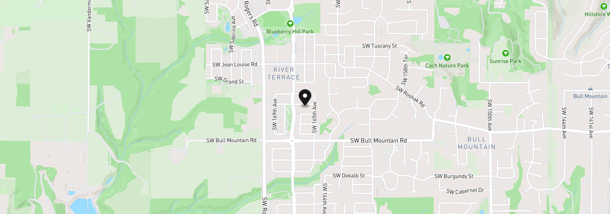 Map showing the location of 16646 SW Townsville St, Portland, OR 97224