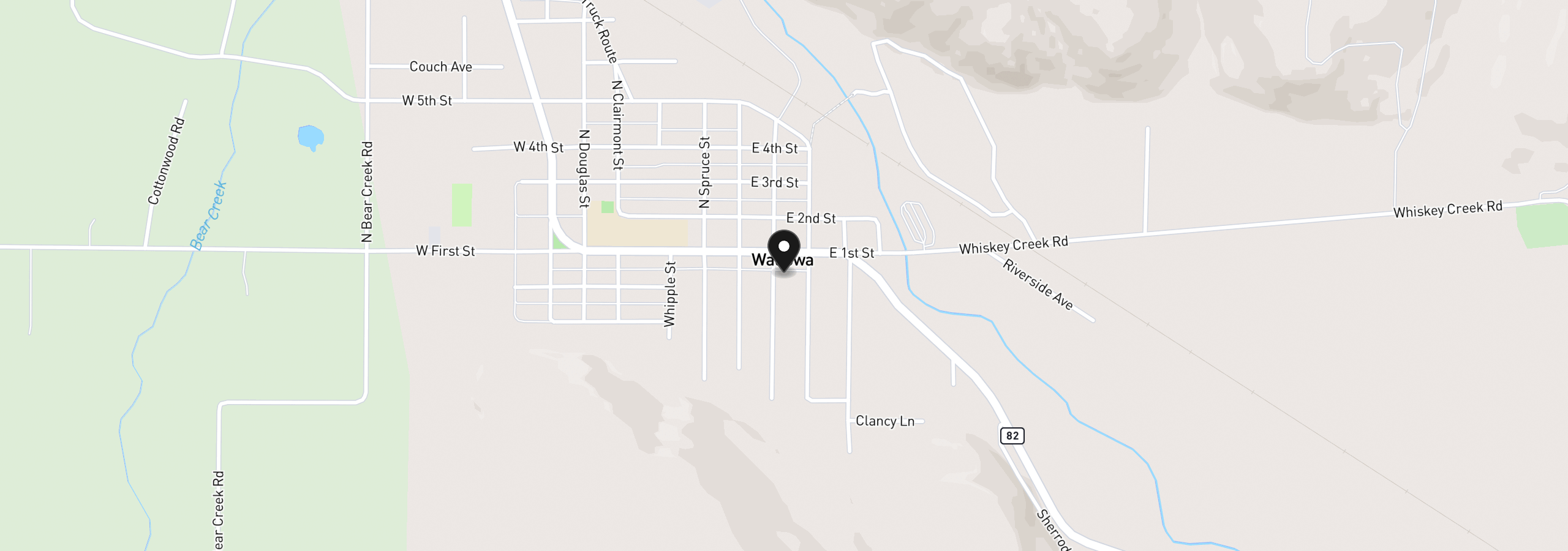 Map showing the location of 101 S Pine St, Wallowa, OR 97885