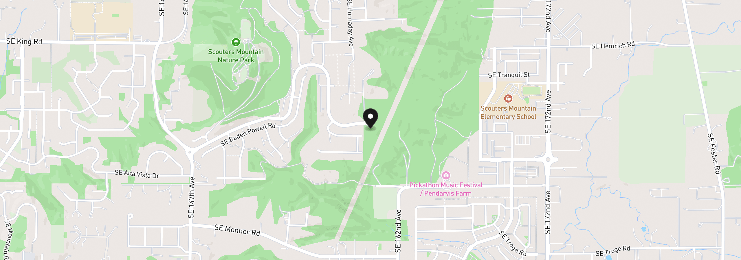 Map showing the location of 10534 SE Vradenburg Rd, Happy Valley, OR 97086