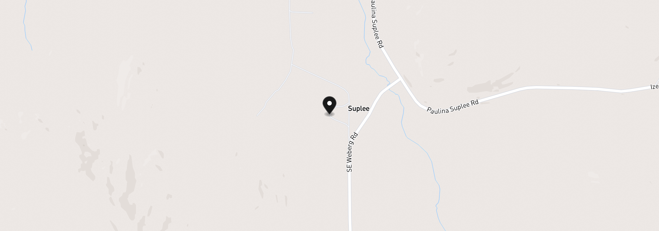 Map showing the location of 25887 SE Weberg Rd, Paulina, OR 97751