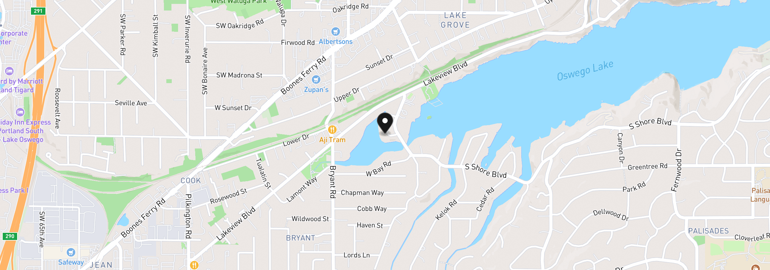 Map showing the location of 16755 Graef Cir, Lake Oswego, OR 97035