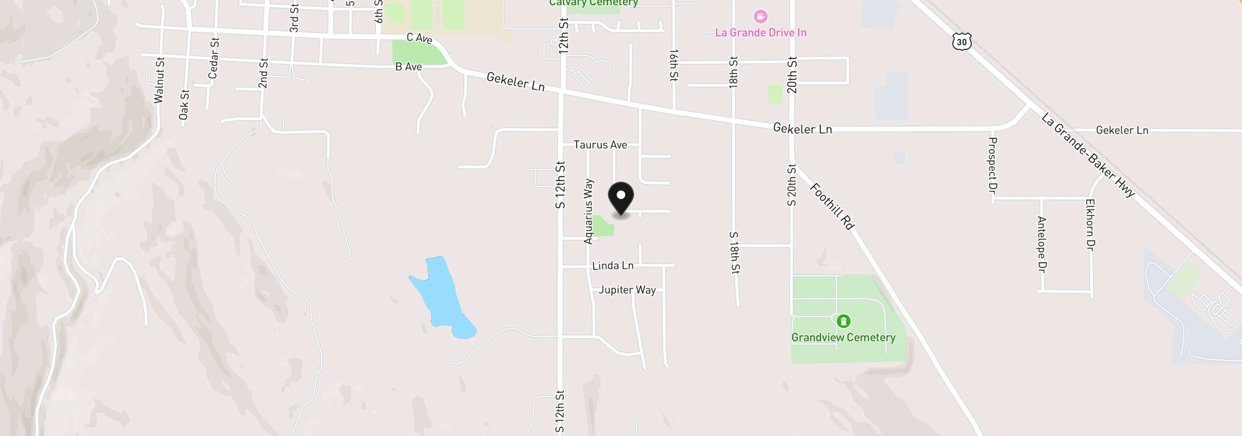Map showing the location of 2002 Scorpio Dr, La Grande, OR 97850