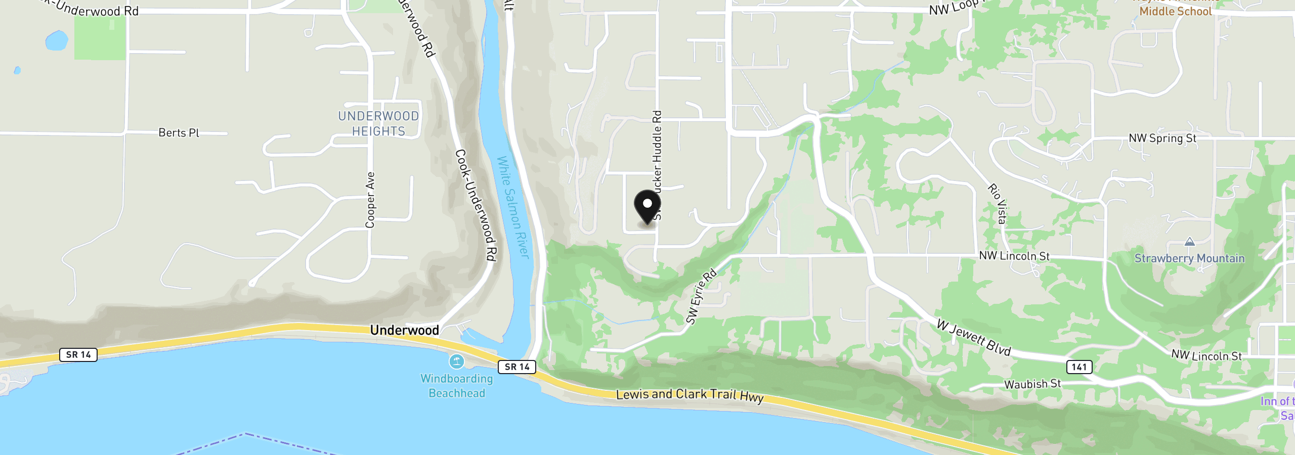 Map showing the location of 212 SW Robbins Rd, White Salmon, Wa 98672