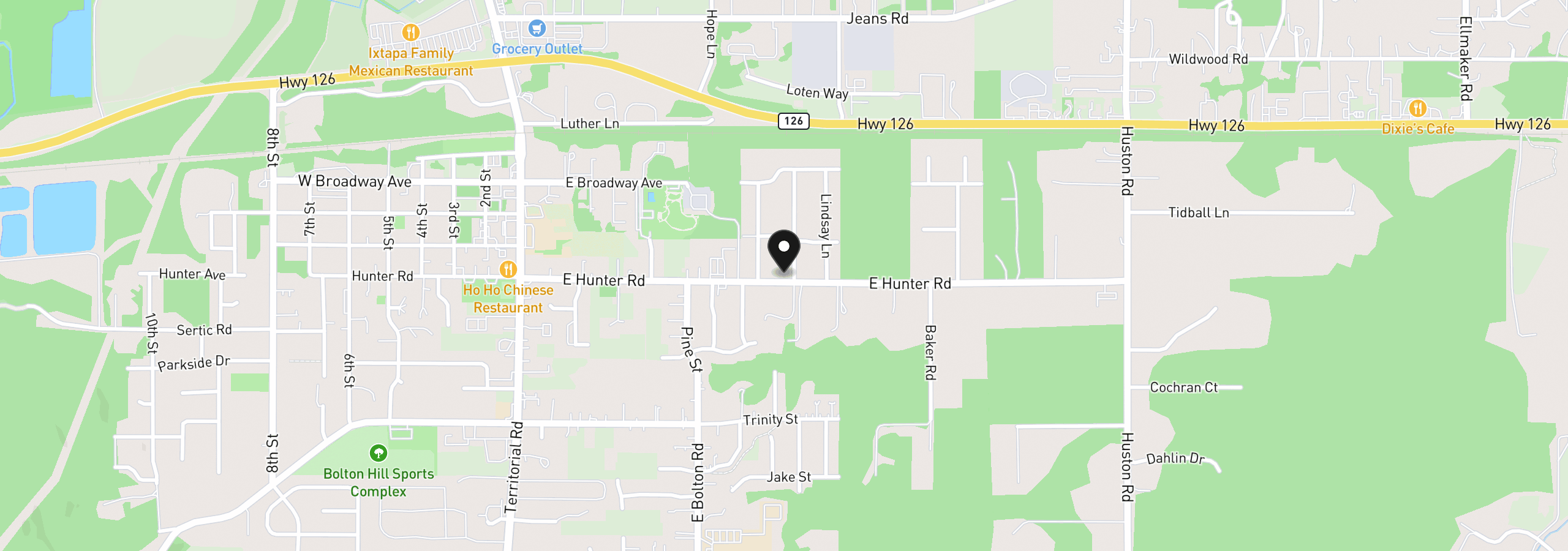 Map showing the location of 88092 Wymore Ln, Veneta, OR 97487