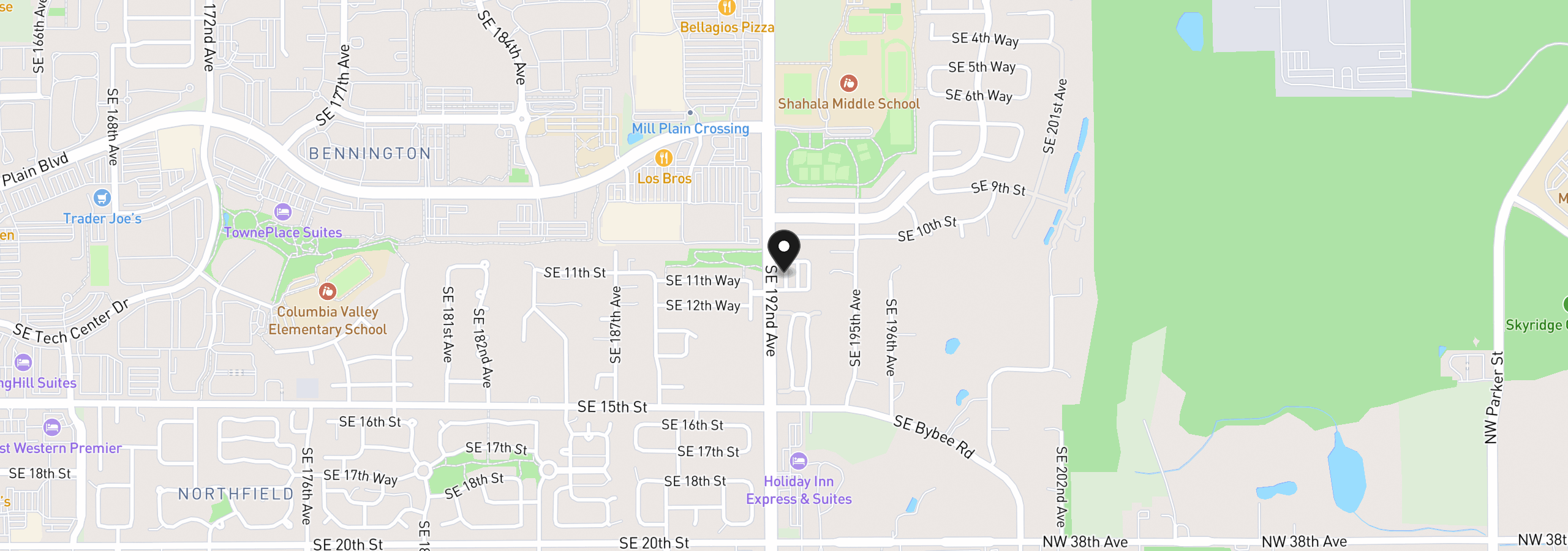 Map showing the location of 19310 SE 11th Way, Camas, Wa 98607
