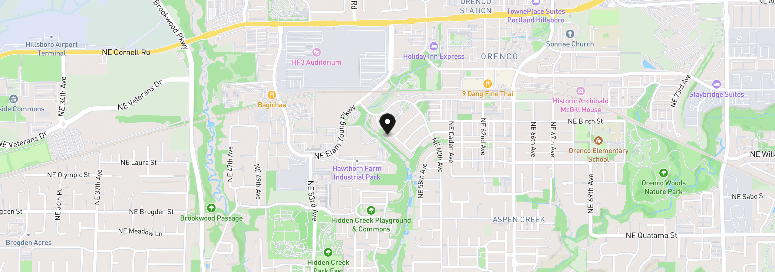 Map showing the location of 665 NE Retford Ave, Hillsboro, OR 97124