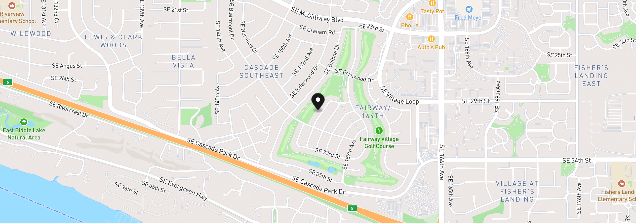 Map showing the location of 2916 SE 153rd Ave, Vancouver, Wa 98683