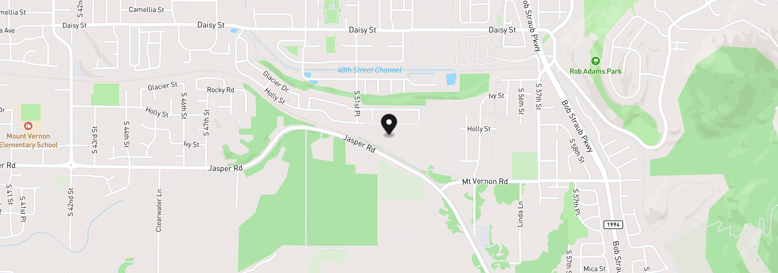 Map showing the location of 5243 Red Oak Dr, Springfield, OR 97478