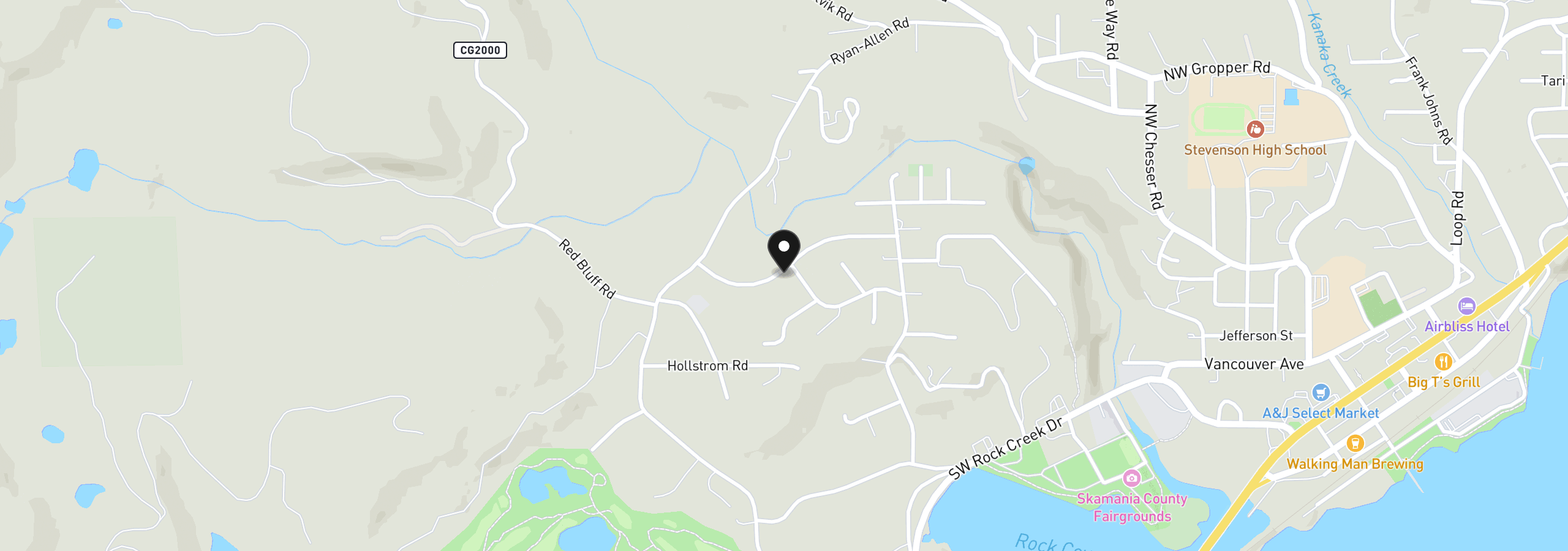 Map showing the location of 1226 NW Iman Loop Rd, Stevenson, Wa 98648