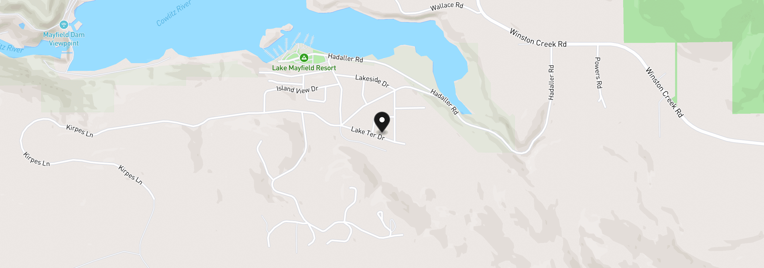 Map showing the location of 127 Lake Terrace Dr, Mossyrock, Wa 98564