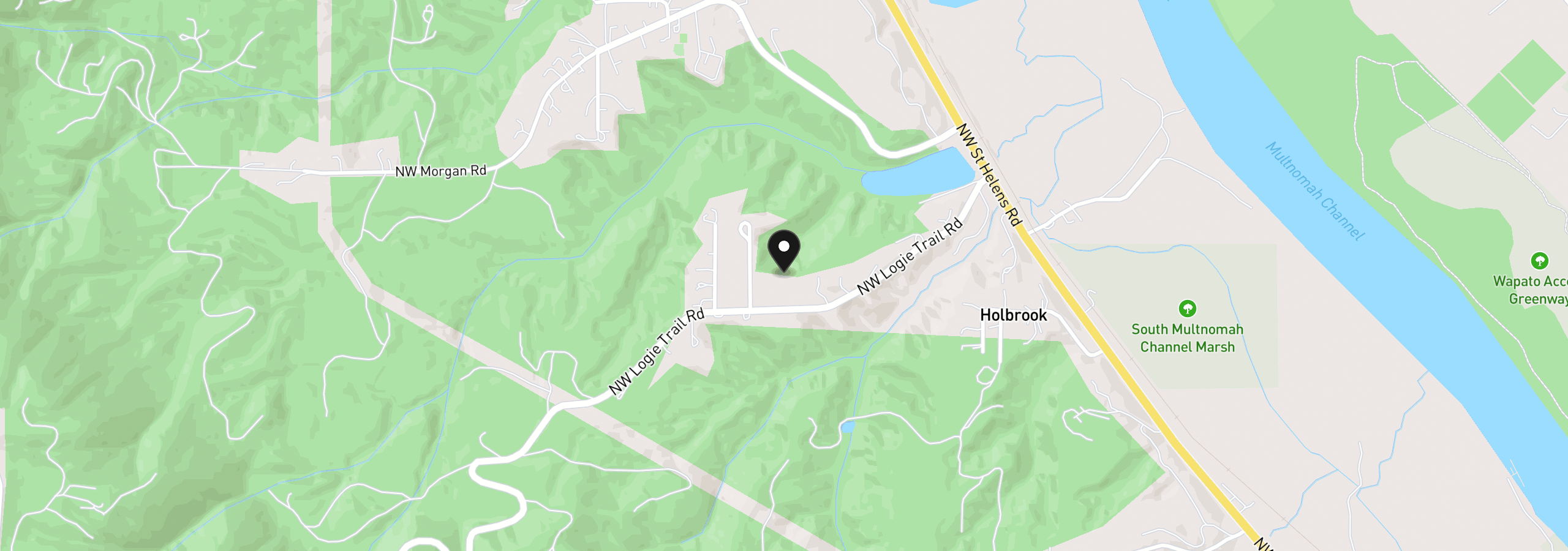 Map showing the location of 18829 NW Logie Trail Rd, Portland, OR 97231