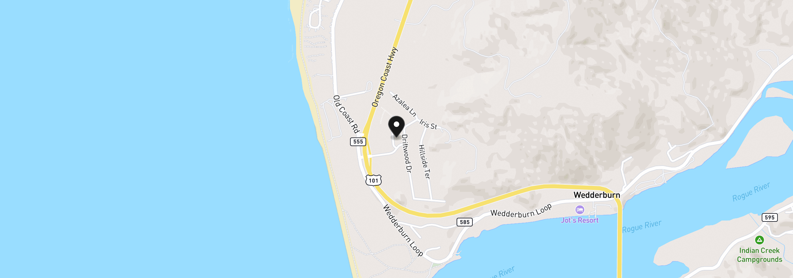 Map showing the location of 30403 Sawyer Way, Gold Beach, OR 97444