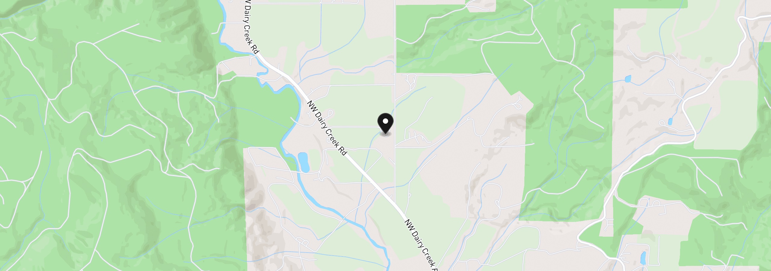 Map showing the location of 21090 NW Dairy Creek Rd, North Plains, OR 97133