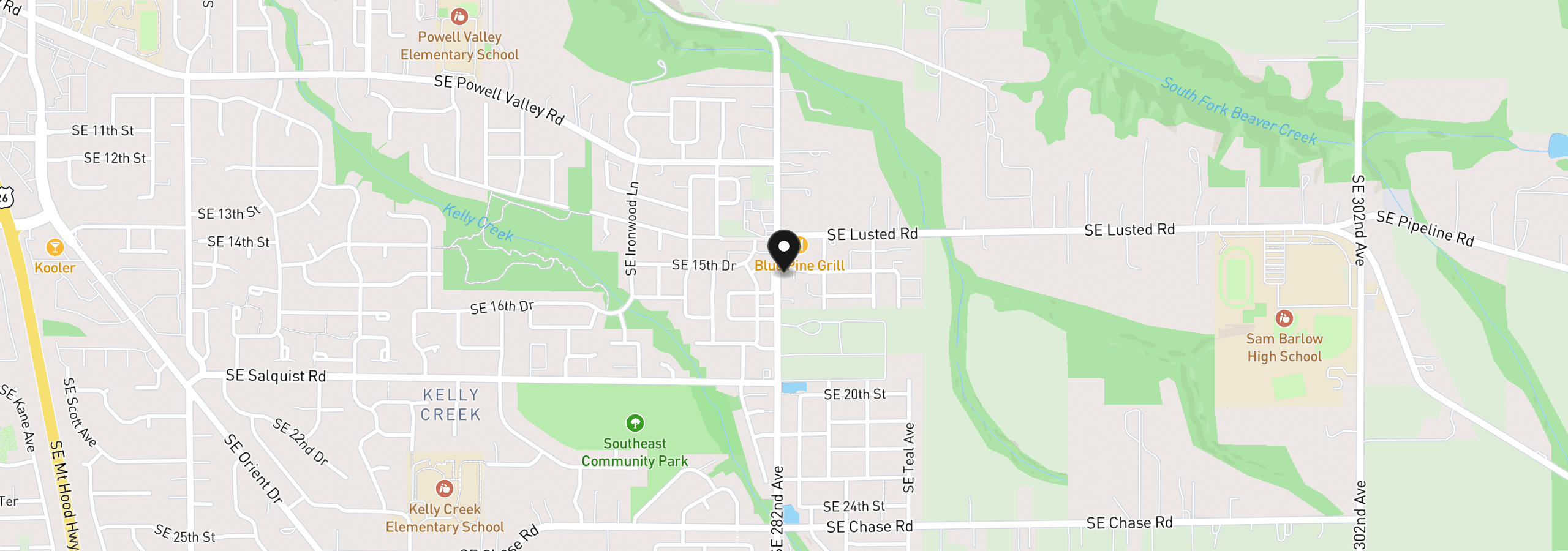 Map showing the location of 6006 SE 15th St, Gresham, OR 97080